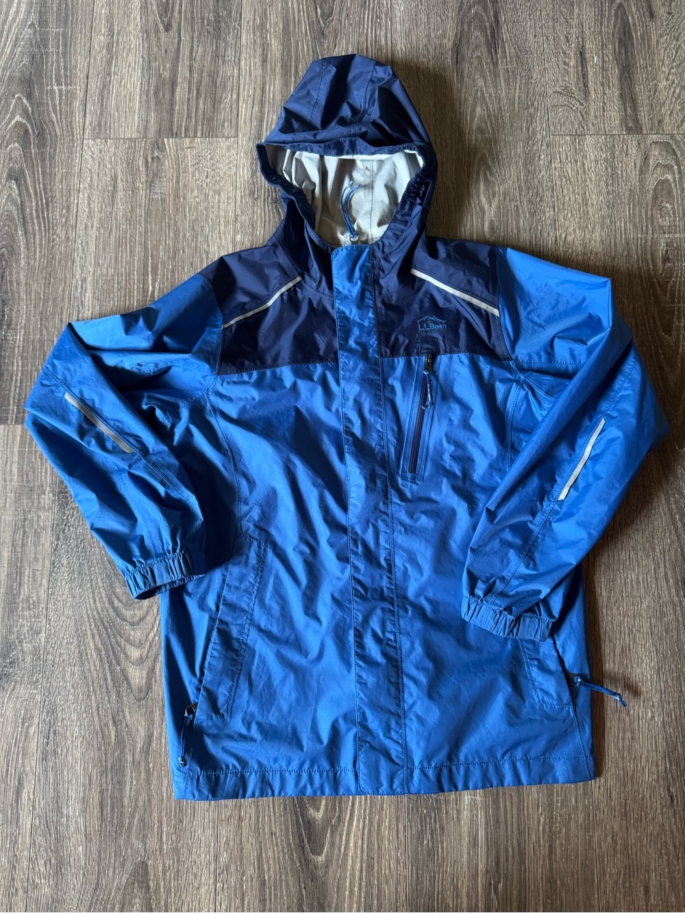 L.L. Bean Kids Trail Model Color Block Rain Jacket
